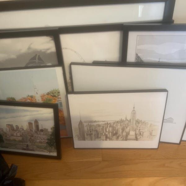 Christmas Tree Colored Pencil Drawing Vintage Xmas Presents Pastel