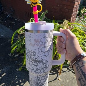 Custom Honeybee Drinkware, Cream Moon Tumbler | Full Wrap