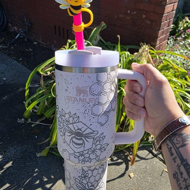 Custom Honeybee Drinkware, Cream Moon Tumbler | Full Wrap