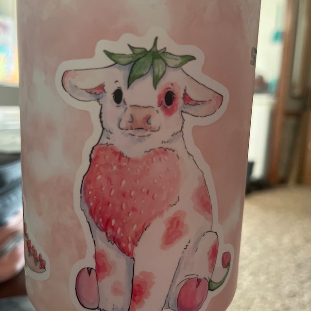 Pigeoncrafts  Cheryl & Ryan🐦🐺 on Instagram: 🐮 Strawberry Cow 🍓 Look  at you strawberry cow, you make me go wow✨💕 her little strawberry stalk  hat is my fave, and her strawberry
