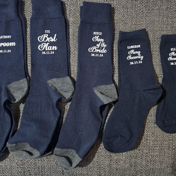 Men's Wedding Blue Sock Bundle - 6 Pair