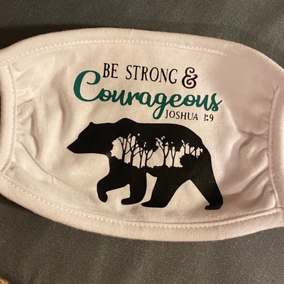 Be Strong and Courageous Bear Sign SVG, Bear Print, Bible Verse SVG ...