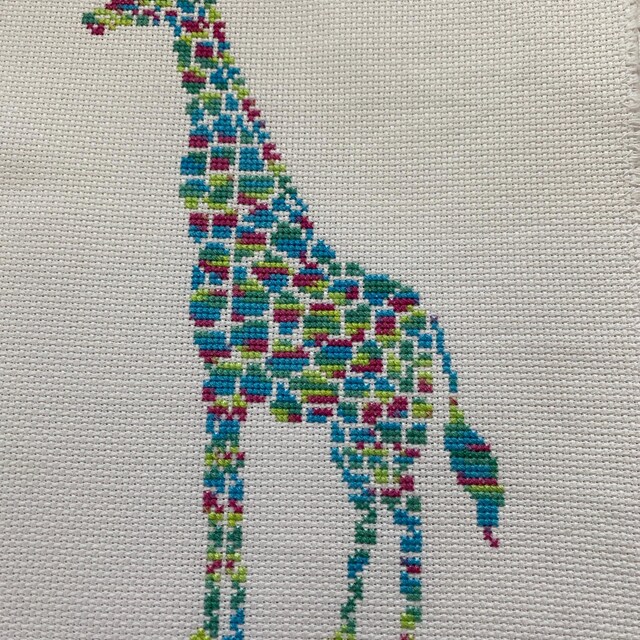 レインボーキリンクロスステッチパターン、アフリカの動物刺繍