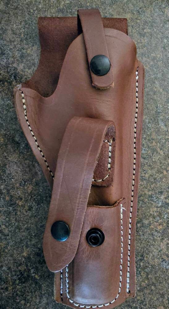 Ruger Mark I II III IV Tanned Leather Holster w Magazine Pouch Mk & Standard 4.75, 5.5, 6, 6.88 Barrels