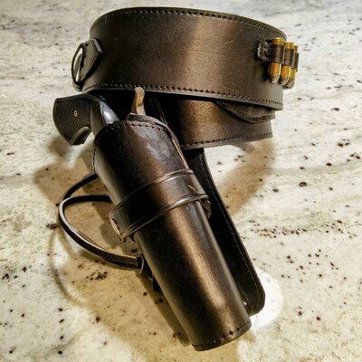 Western Express Right-Hand Leather Gun Holster For 6" Barrel - Fits .44/.45 Caliber