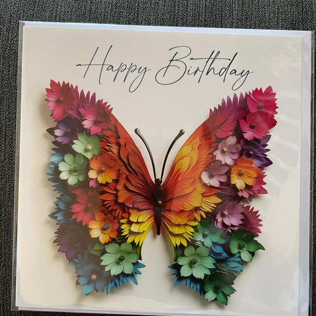 Buy Heavenly Birthday Husband Butterfly Forget Me Not Coloured