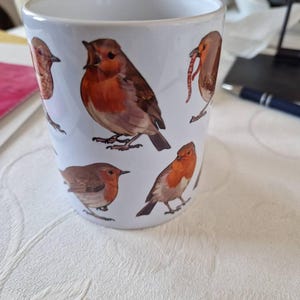 ロビンセラミックマグ：鳥好きのためのコーヒーカップ - Etsy 日本
