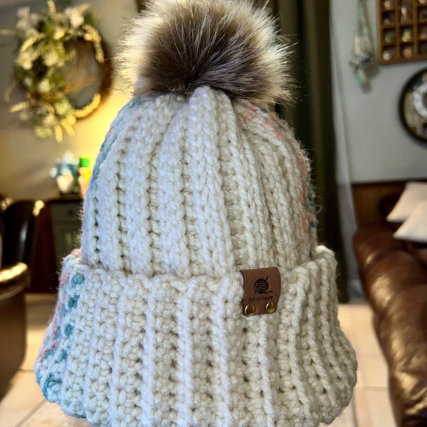 CROCHET PATTERN & VIDEO/ Chunky Ribbed Hat, Side Across Construction ...