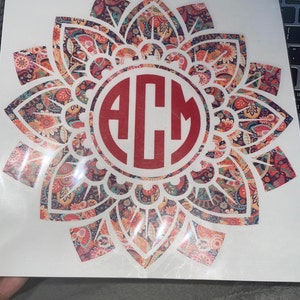 Monogram Mandala Mandala Decal Mandala Sticker Laptop Decal Monogram ...