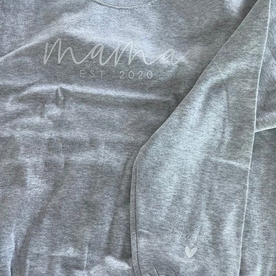 Custom Mama Sweatshirt With Date and Children Name on Sleeve, Mama ...