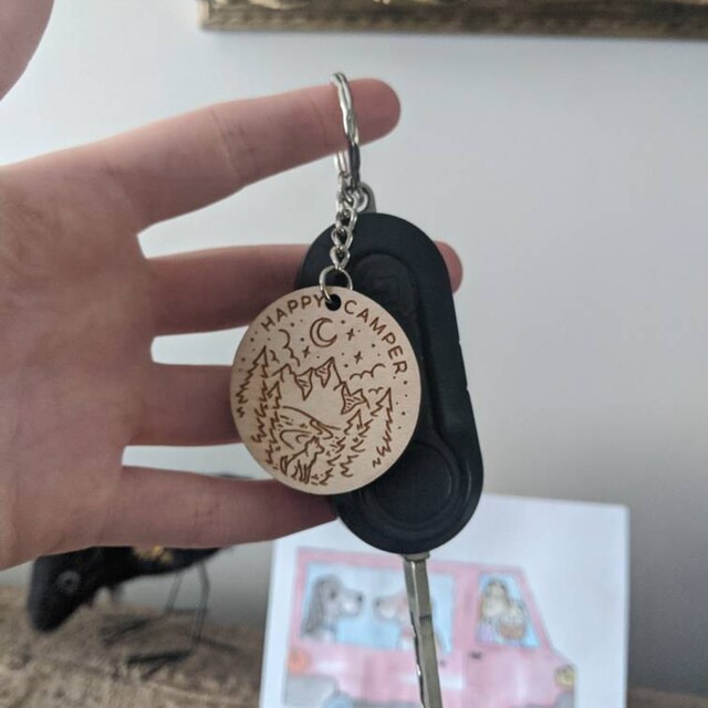 Portachiavi In Legno Di Noce E Paracord – Ciondolo Da Campeggio, Regalo Per Camper E Amanti Della Natura, Fatto A Mano In Germania, 30mm