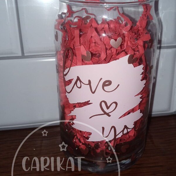 Love You • 16oz Glass Can Cutfile, Svg Dxf Png Files Digital Download ...