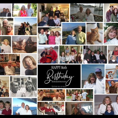 PRINTABLE Custom Birthday Photo Collage Custom Photo Gift - Etsy