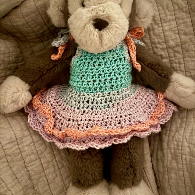 かぎ針編みパターン - ジェリーキャットドレス（SサイズとMサイズ用