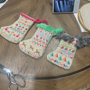 Mini Stockings - printed cross stitch Christmas pattern — Satsuma Street