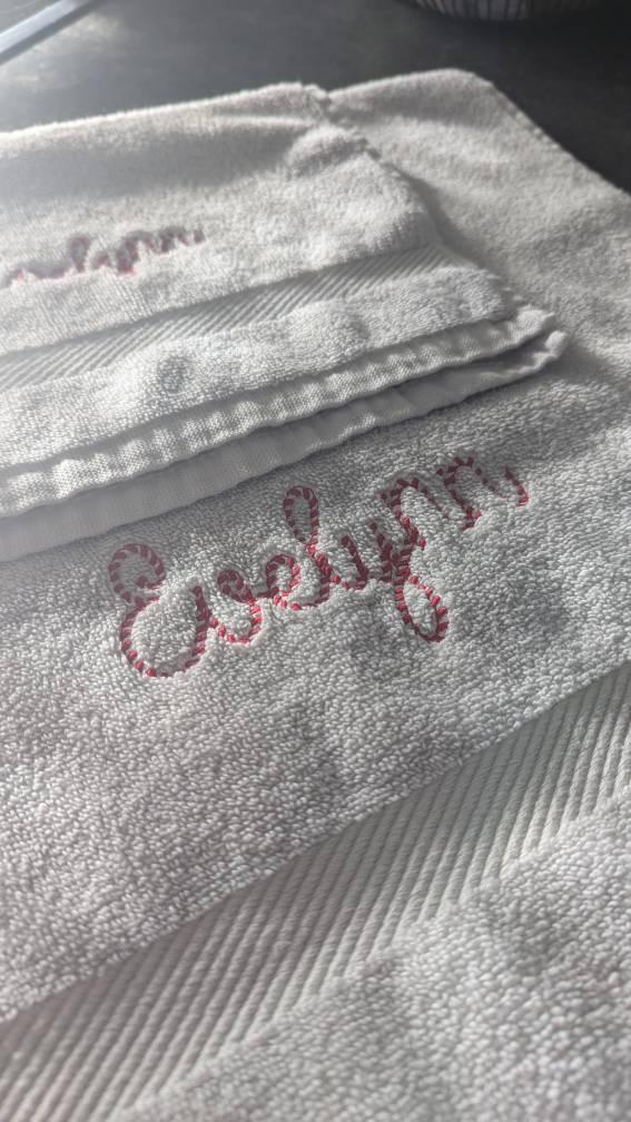 Customer project using Candy Cane Stitch Striped Font embroidery design