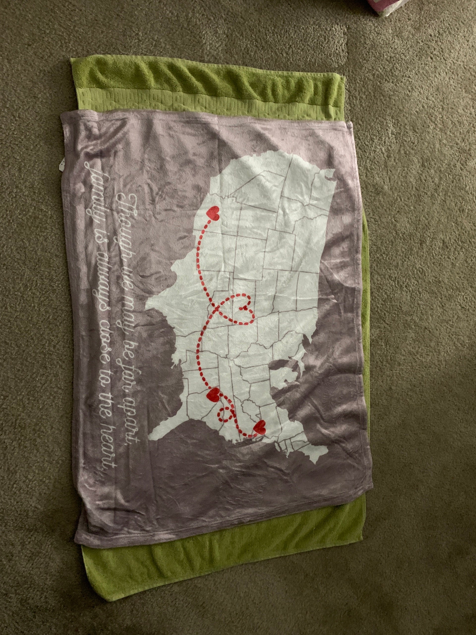 Long Distance Family Gift, Personalized Blanket for Mom, Custom State to State, Multiple States Custom Blanket Family Gift, Christmas Gift