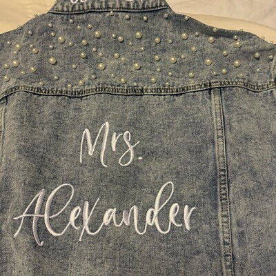 Embroidered Bride Denim Jacket, Bride Jean Jacket, Future Mrs Jacket ...