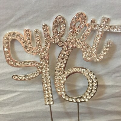 Buy 16th Birthday Cake Toppers Sweet 16 Cake Topper Princess Crown Cake Top Silver Or Gold Online - View #13
