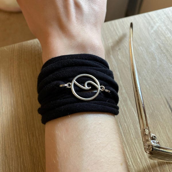 Gold Wide Wrist Cuff Bracelet, Golden Jersey Wrist Tattoo Cover up ...