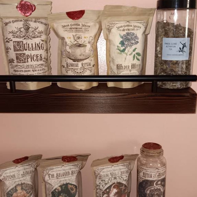Floating Shelf Spice Rack 2 SHELVES Kitchen Bathroom Wall Mounted Organizer for Spices Essential Oils Rustic Wood Hanging Shelving Etsy