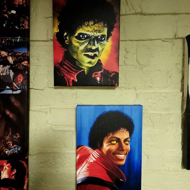 FREE SHIPPING Michael Jackson Thriller Zombie Photo Painting