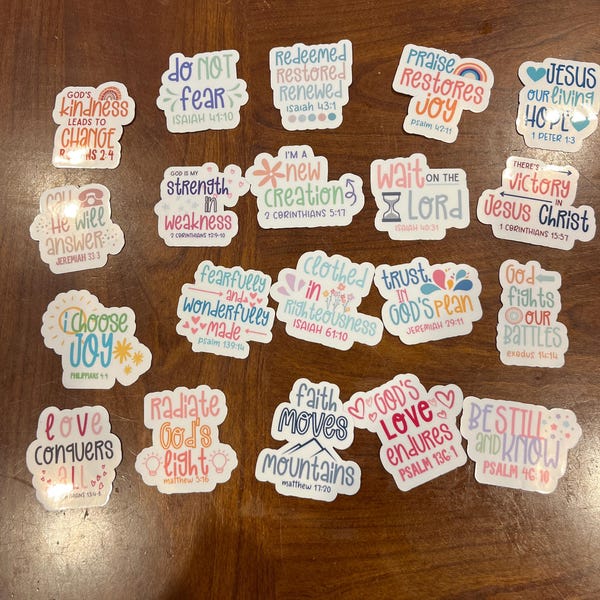 5 - 20 Inspirational Christian Bible Verse Waterproof Die-cut Stickers ...