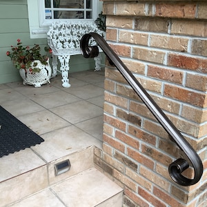 Scroll End Design Handrail 2 1/4 Custom Wrought Iron - Etsy