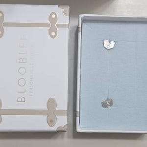 Customer photo, Open Book Stud Earrings