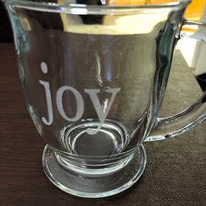 Glass Coffee Mug, Extra Large 16 Oz. Personalized, Engraved, Laser