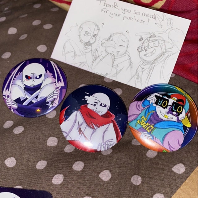 Undertale Au's Buttons 44mm Underverse Swap Fell -  Sweden