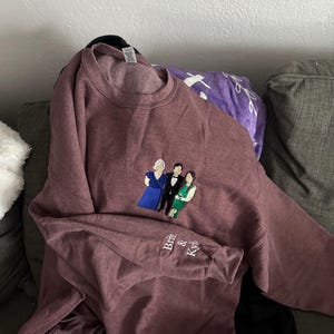 Family Reunion, Custom Embroidered Portrait Sweatshirt From Photo, Embroidery Shirt for Daddy, Christmas Embroidered Family Shirt