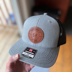Custom Trucker Leather Patch Hat Laser Engraved for Company - Etsy