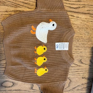 Hand Knitted Marching Ducks Baby&toddler Sweater,cute Ducks Hand