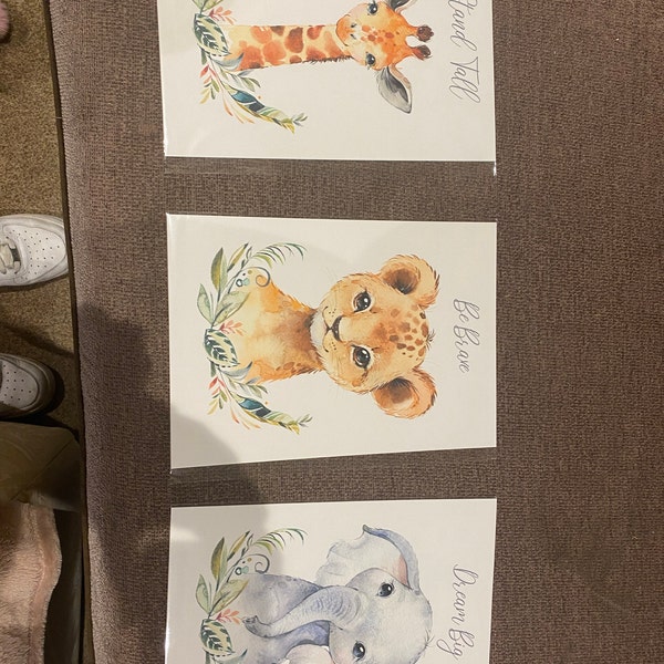 Jungle Animals Nursery Decor , Safari Nursery Prints , Nursery Set ...