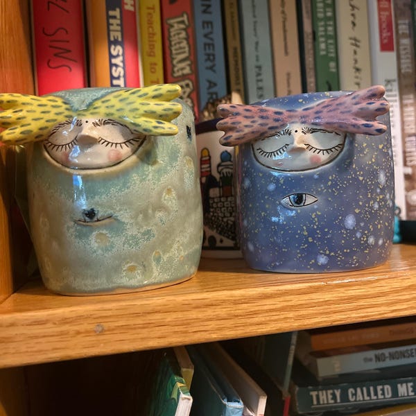 Image showcasing Amazon.com: YUZDNM Art Statue - Ceramic Love Reading Girl Figurines ...