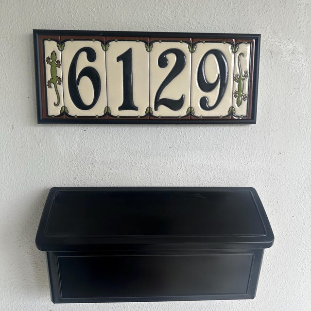 Framed Set Decorative Tile House Number, Decorative Address Tiles