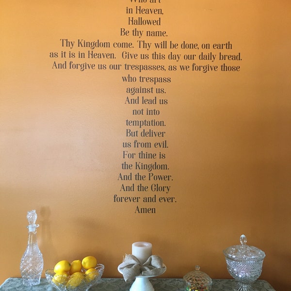 The Lords Prayer Wall Decor - the Lords Prayer Decal - Christian ...