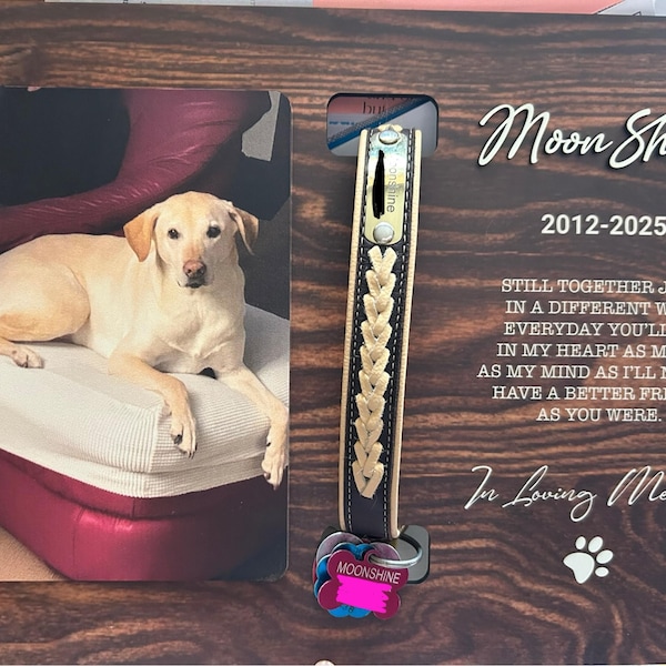 Memorial Pet Collar Sign, Dog Memorial Wood Frame With Collar Holder ...