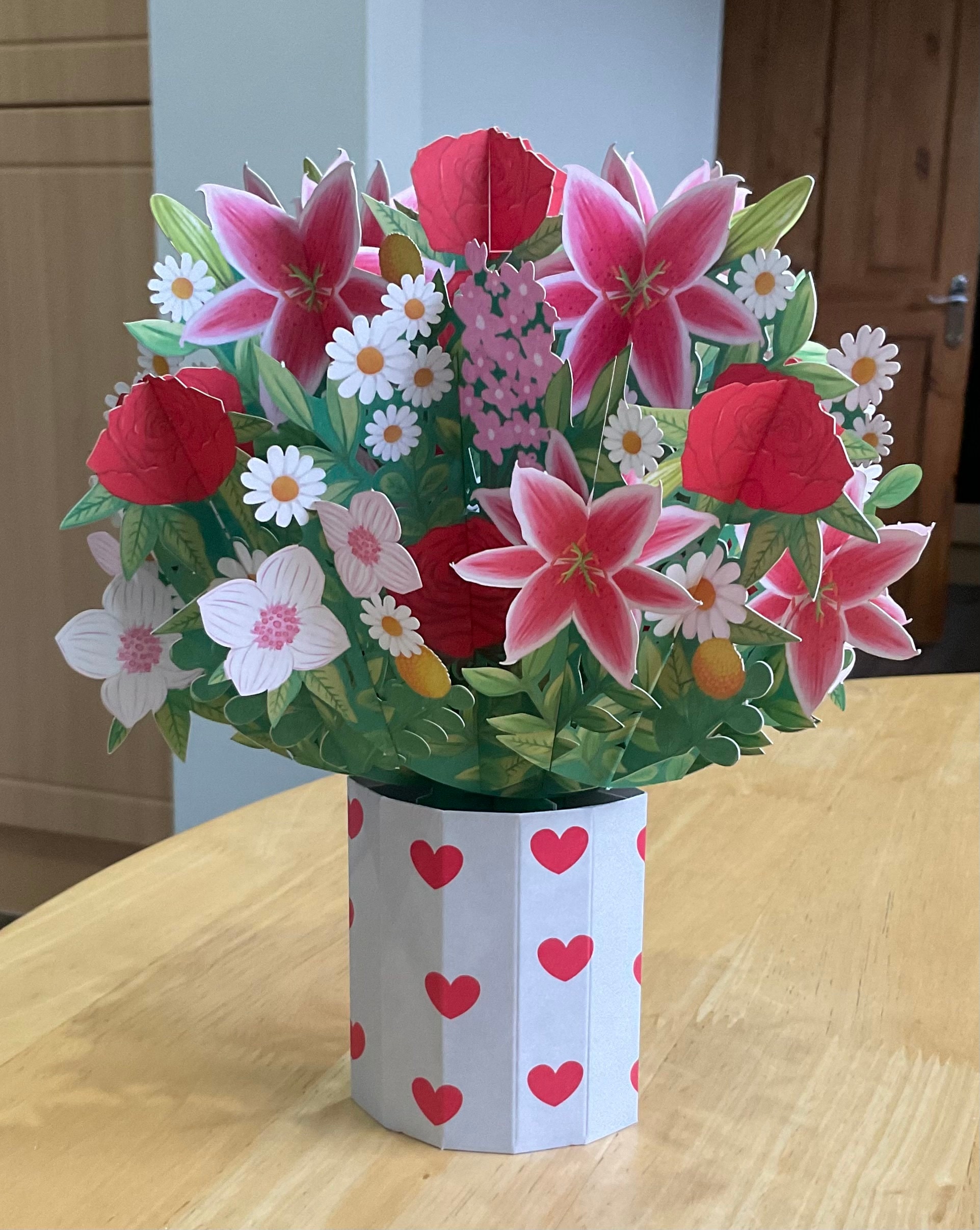 Cherry Bouquet - Pop Up 3D Card Father&#39;s Mother’s Day Birthday Valentines Wedding Anniversary Thank You Keepsake Blossoms will Last All Year