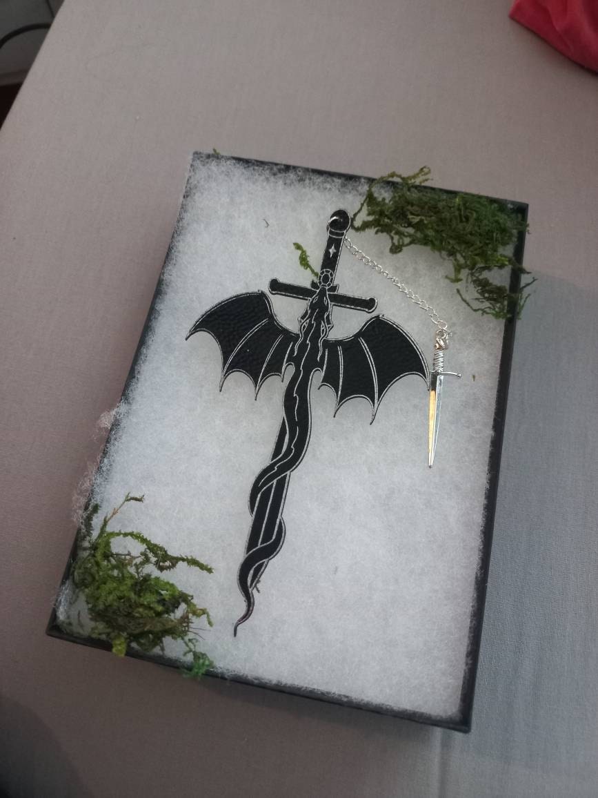Dragon Sword Faux Leather Bookmark, Fantasy Bookmark, Elven-Inspired Bookmark, Gift for Readers, Elf Fairy Faerie Fae, Dragon Gift