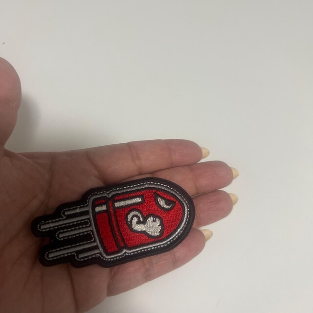 Angry Flying Bullet Embroidered Bullet Bill Patch - 3 X 1.5 Inch
