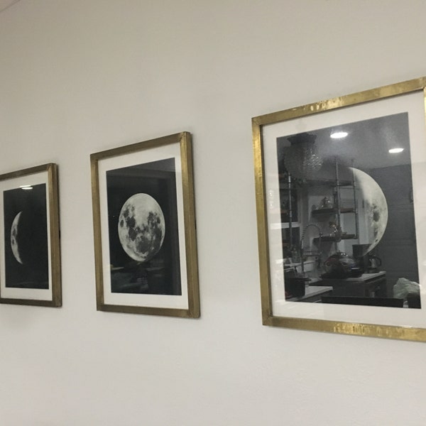 Set of Three Moon Phase Art Prints, Set of 3 Lunar Phases Wall Art, 3 ...