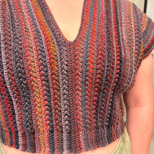 A customer's finished Braided Wheat Stitch Easy Summer Top Crochet Pattern