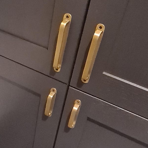 Art Deco Brass Handles.4 Sizes Available, Cabinet Handles .draw Pulls ...