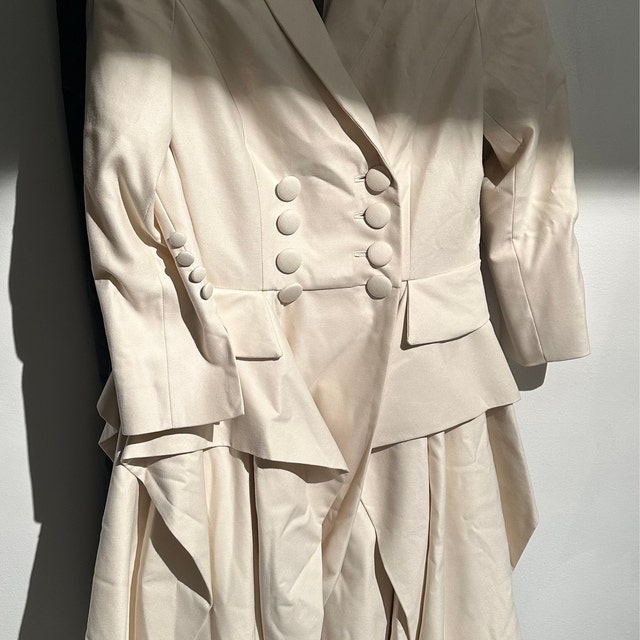 最終値下げ ALEXANDER McQUEEN JACKET COAT Alexander McQueen High-Low Lace Peplum Leather Moto Jacket