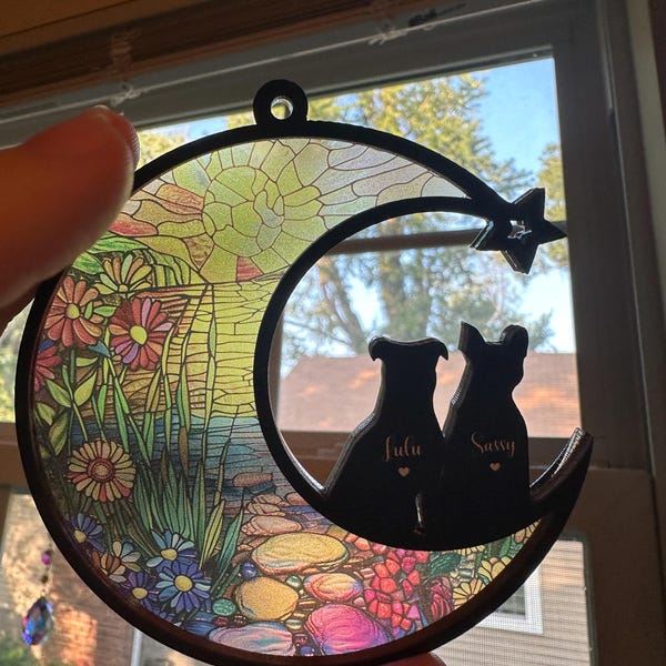 Personalized Gift For Loss Of Dog Memorial Teardrop Acrylic Suncatcher