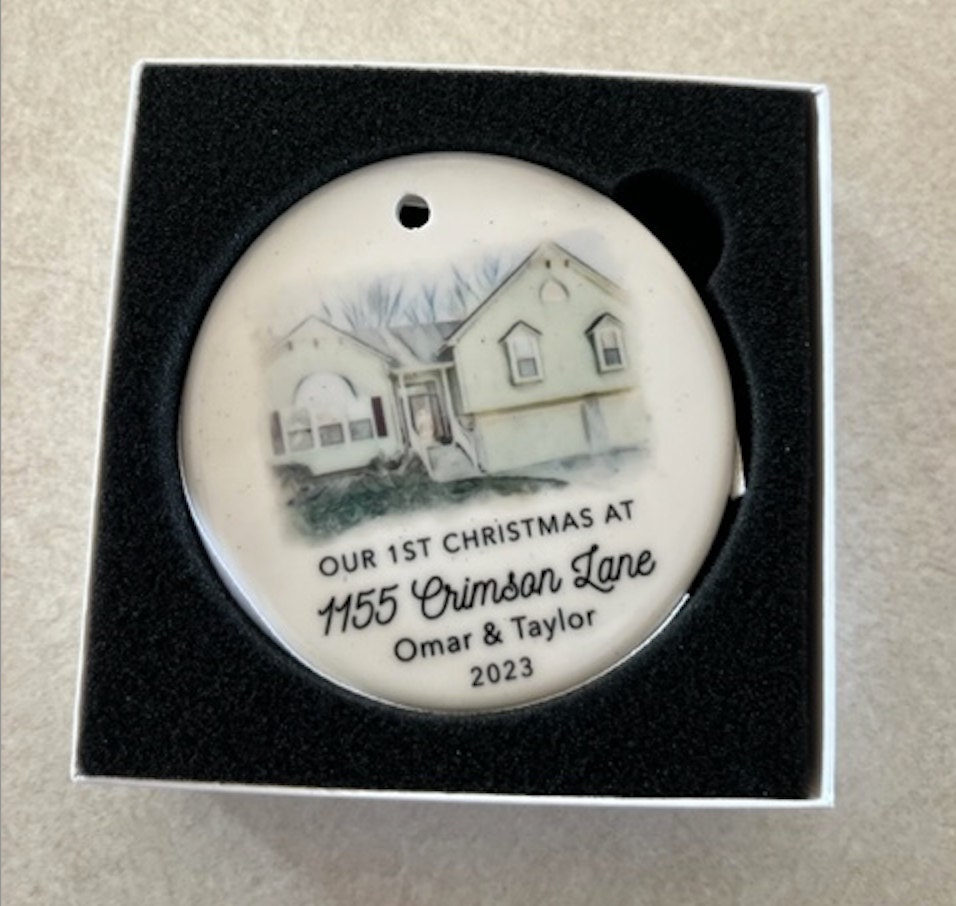 New Home Ornament - Personalized New Home Christmas Ornament - Watercolor Photo Ornament