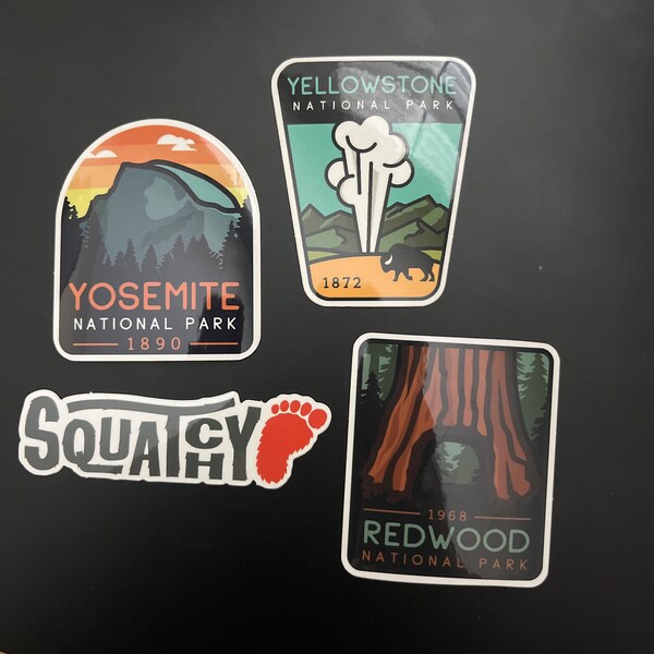 National Park Sticker Set: Waterproof Vinyl Decals - Etsy