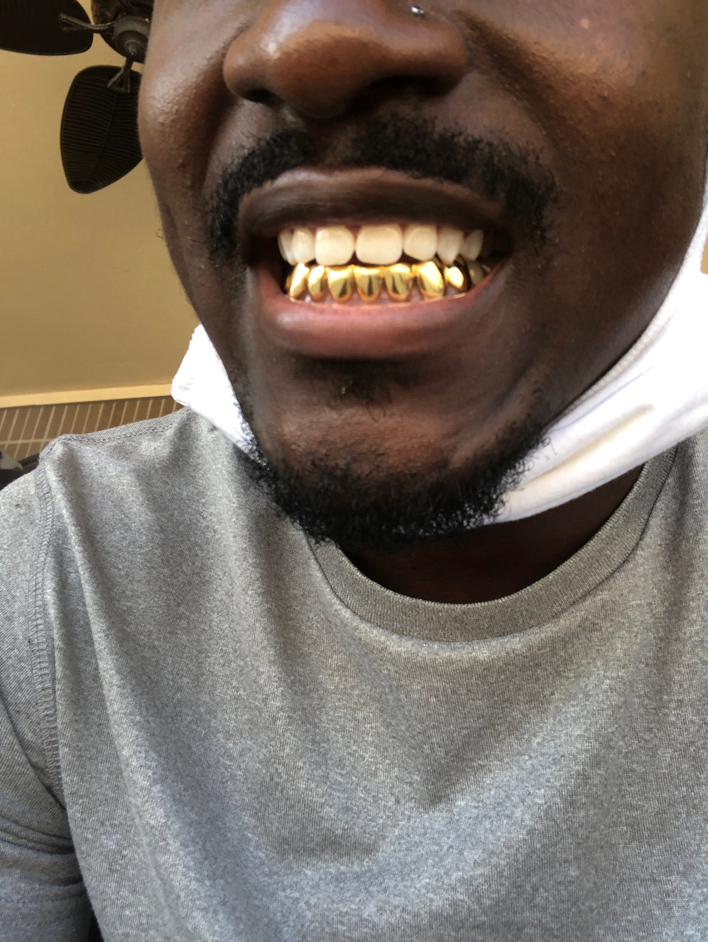 Sterling Silver W/ 18k Yellow Gold Plated Perm Cut Custom Fit Real